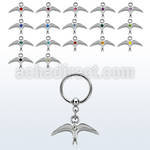 bcrs463 316l steel bcr 1.2mm w a plain bird w a center crystal