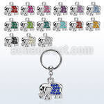 bcrs478 316l steel bcr 1.2mm w a elephant w crystals on the back