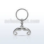 bcrs516 steel bcr w dangling plain downward facing mustache