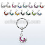 bcrs734 316l steel bcr 1.2mm w a moon with crystals