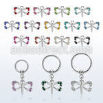 bcrs761 steel ball closure ring 16g w a dangling small butterfly
