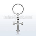 bcrscro steel ball closure ring w dangling steel cross