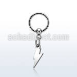 bcrslit 316l steel ball closure ring 1.2mm w dangling lightning 