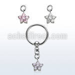 bcrsz324 316l steel bcr 1.2mm w a small cz flower