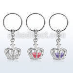 bcrsz590 316l steel bcr, 16g w dangling crown w cz