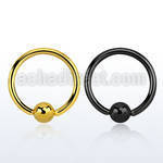 bcrt12 black pvd 316l steel circular barbell with 6mm ball