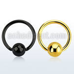 bcrt12g black pvd 316l steel ball closure ring with an 8mm ball