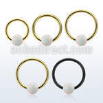 bcrt16o5 pvd plated 316l steel bcr 16g w 5mm synthetic opal ball