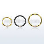 bcrt18o3 pvd plated 316l steel bcr 18g w 3mm synthetic opal ball