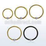 bcrteb25 anodized steel bcr, 16g w a 2.5mm plain steel ball