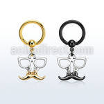 bcrtg507 anodized steel bcr w dangling mustache w glasses