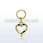 bcrtg666 gold pvd plated steel bcr 1.6mm w heart shape w crystal