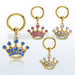 bcrtg703 gold pvd plated steel bcr 1.6mm w crystal crown