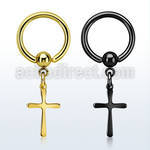 bcrtgcrs pvd plated 316l stell bcr 14g w plain simple cross