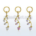 bcrtgz1 gold pvd plated steel bcr 1.6mm w 8mm round cz stone