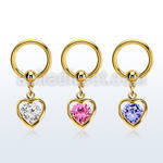bcrtgz4 anodized steel ball closure ring 1.6mm dangling heart cz