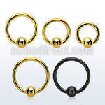 bcrtm pvd plated 316l steel ball closure ring with a 5mm ball