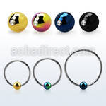 bcrtml xxl 316l steel bcr, 14g w 5mm anodized closure ball