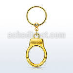 bcrts765 pvd plated steel ball closure ring w dangling handcuff
