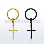 bcrtscrs pvd plated 316l stell bcr 16g w plain simple cross