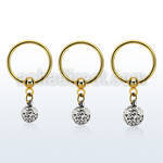 bcrtsfr gold steel bcr 1.2mm w ferido glued multi crystals ball