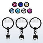 bcrtsjb black steel bcr 1.2mm w 5mm two color multi crystal ball