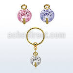 bcrtsz1 gold steel bcr 1.2mm w 8mm round cz stone