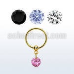 bcrtsz6 gold steel bcr 1.2mm w 6mm round cz stone