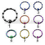 bctl16 zebra striped pvd 316l steel 3mm ball closure ring