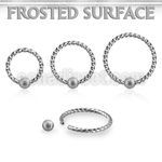 bcw18f3 ball closure ring 1mm twisted wire w 3mm frosted ball