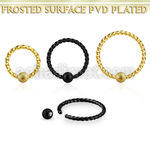bcwt18f3 anodized ball closure ring twisted wire w frosted ball