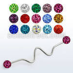 bdaf4 316l steel industrial zigzag barbell w 4mm ferido ball