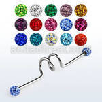 bdcf4 316l steel industrial barbell w 4mm ferido crystal ball