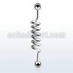 bdd14 316l steel industrial coil barbell with a 5mm ball