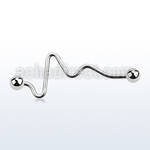 bde14 industrial barbell zig zag 14g 1 6mm 5mm balls length 35mm 38mm