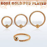 bdrtt18w rose gold steel fixed bead ring w twisted wire design
