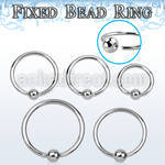bedr18 surgical steel fixed bead ring, 18g (1mm) w a 2.5mm ball