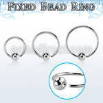 bedr20g 316l steel fixed bead ring, 20g w a 3mm ball