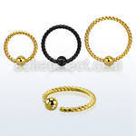 bedrt18w anodized steel fixed bead ring w twisted wire design