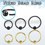 bedrt20g anodized steel fixed bead ring, 20g w a 3mm ball