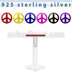 bilbp2 bio flex labret with color plated silver peace sign top