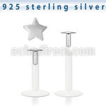 bilbst clear bio flex labret with 2mm silver star top