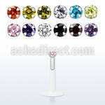 bilbzs bio flex labret with 1 5mm prong set round cz stone