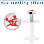 bilg31 bio flex labret w 3mm flat silver top w xxx logo