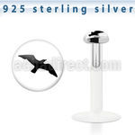 bilg39 bio flex labret w 3mm flat silver top w swallow logo
