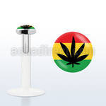 bilg3 bioflex labret w 3mm flat silver top w black marijuana