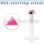 bilg41 bio flex labret w 3mm flat silver top w triangle logo