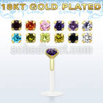 bilz3rg bioflex labret w gold silver w round 3mm prong set cz