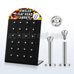 blbc25 316l internal labret w 2 5mm clear jewel tops