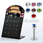 blbc3s 316l steel labret w 3mm bezel set jewel ball
